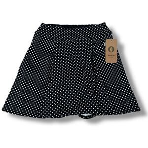 Dona Jo Skort Skirt Women’s Medium Black White Polka Dot 16.5" Length Active New
